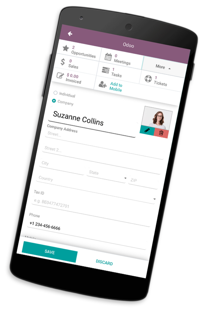 Odoo erp sur smartphone