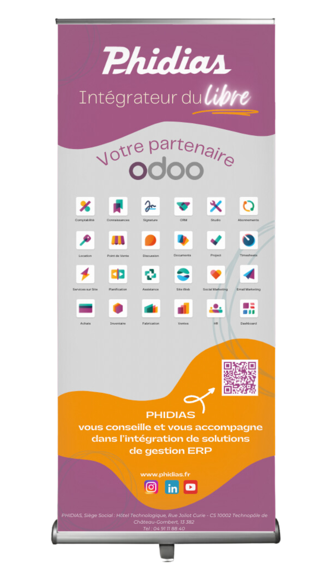 Visuel marketing de Phidias intégrateur de l'ERP Odoo